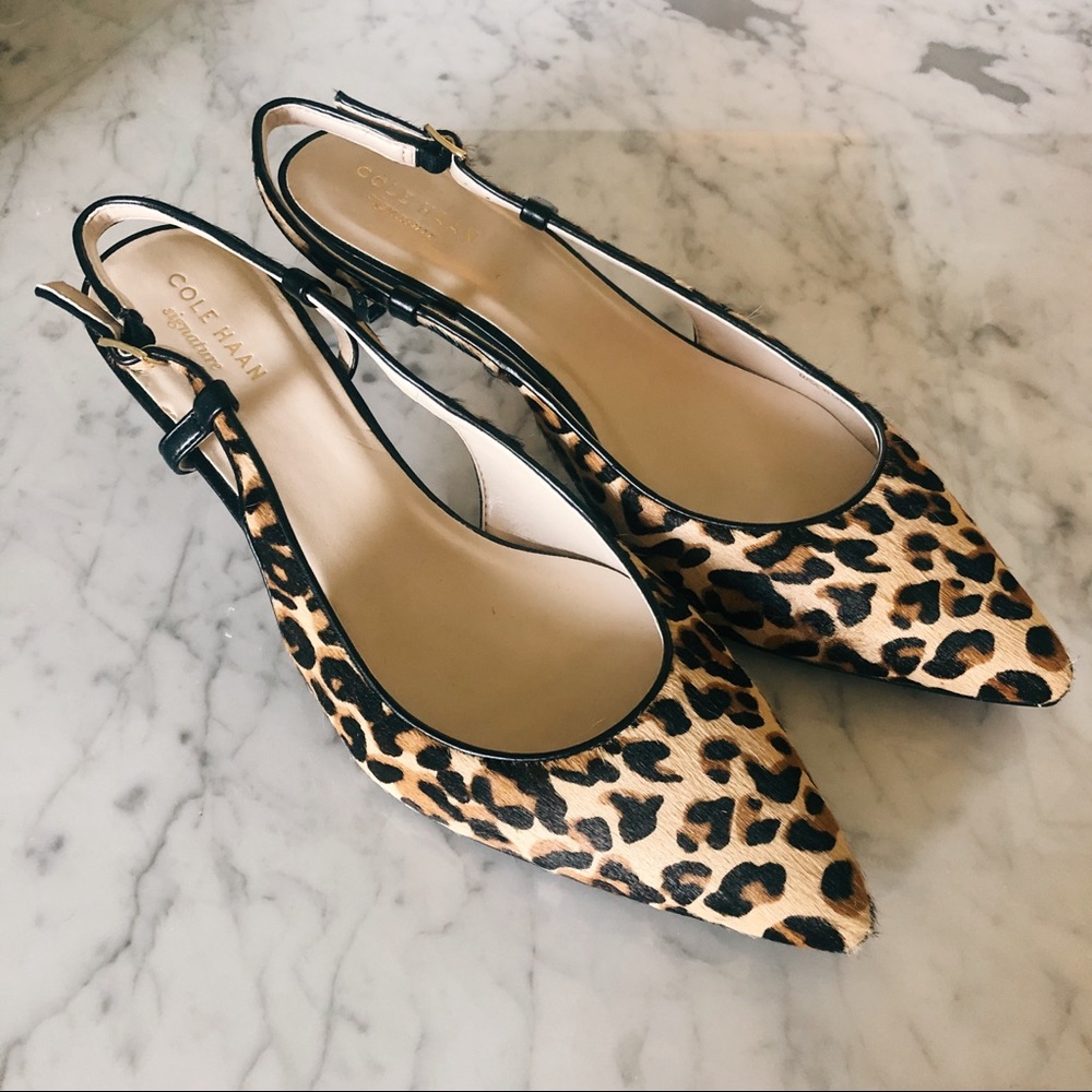Cole Haan Juliana Calf-Hair Slingback Heel